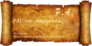 Péter Adalberta névjegykártya